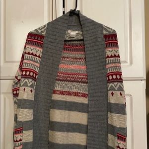 Gray and patterned cardigan